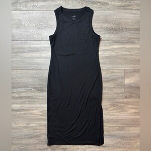 Just Be Black Sleeveless Bodycon Midi Dress with Side Slit Large